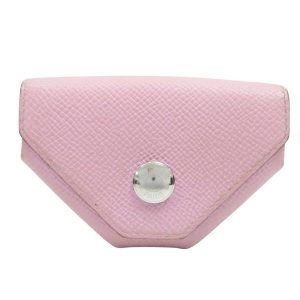 HERMES 粉色 Epsom牛皮 扣式零錢包 D刻 D刻/BY/005/KU