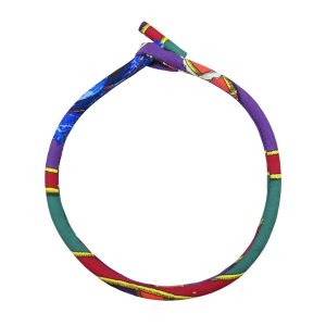 HERMES 紫/綠色 絲質 Petit h 項鏈